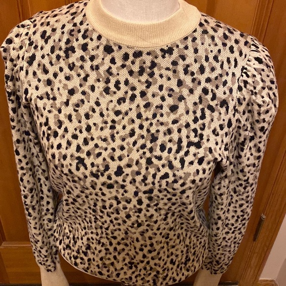 Who what wear leopard animal print mock neck sweater top size small NWT - Picture 3 of 8